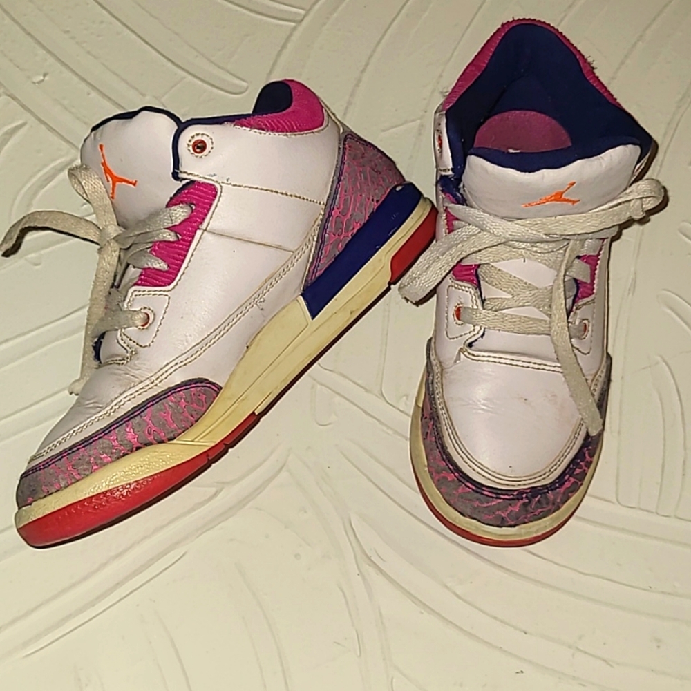 Air Jordan 3 Retro Barely Grape (GS) Kidd Sz 3y Great